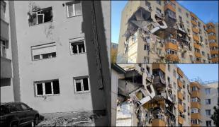 Una dintre victimele exploziei din Rahova, aruncată peste 50 de metri şi izbită de peretele blocului vecin