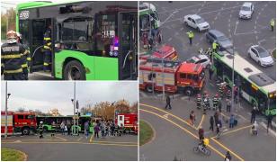 Accident grav între un tramvai şi un autobuz STB, în Bucureşti. Şapte persoane au fost rănite