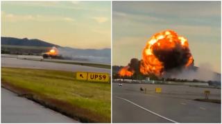 Momentul în care un avion de marfă se prăbuşeşte peste o zonă de birouri din Kentucky: cel puțin 7 morți