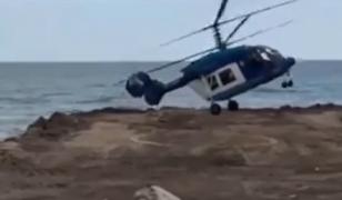 Momentul critic în care un elicopter se izbește de o stâncă, înainte de a se prăbuşi în Daghestan
