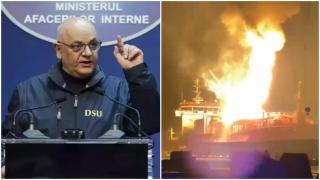 Nava cu GPL arde în continuare. Raed Arafat explică evacuarea primilor români din cauza războiului din Ucraina