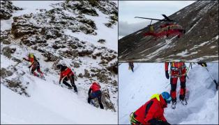 A cincea zi de căutări pentru tânărul dispărut în Munţii Bucegi. Elicopter Black Hawk, folosit în premieră
