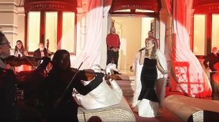 Flashmob de Crăciun la Palatul Știrbei. Irina Baianț și zeci de copii au încântat publicul