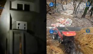 Şase tone de resturi animale de la două abatoare, aruncate ilegal într-un pârâu din Argeș