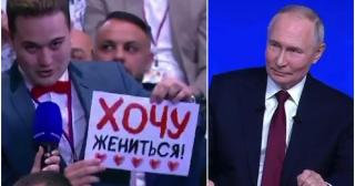 Un jurnalist și-a cerut iubita în căsătorie chiar în timpul conferinței lui Putin. Reacția liderului rus