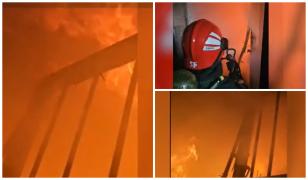 Casă cuprinsă de flăcări în Hunedoara. Pompierii au luptat cu focul aproape 6 ore