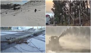 Locul din România lovit de "uraganul de iarnă". Vântul a bătut în rafale puternice de până la 180 km/h