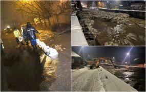 După ger crunt, mai multe localităţi în pericol de inundaţii. Sloiuri uriaşe de gheaţă au luat-o la vale