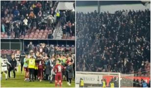 Derby-ul dintre CFR Cluj şi U Cluj, sfârşit cu scandal. Jandarmii au intervenit în tribune cu spray lacrimogen