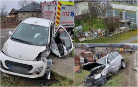 O şoferiţă s-a izbit violent de o maşină, după ce a intrat pe contrasens. Momentul accidentului din Cluj