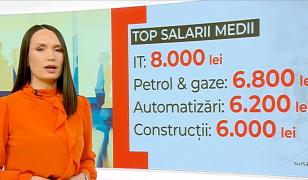 Domeniul cu cele mai mici salarii medii: 3.900 de lei pe lună. La polul opus, IT, petrol şi automatizări