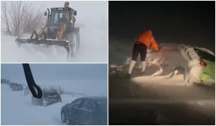 20 de tronsoane de drum din 6 județe, blocate în continuare din cauza nămeților. Când scăpăm de vremea rea