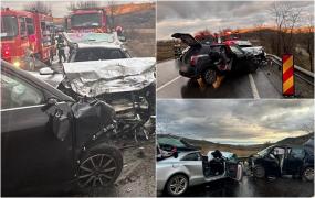Doi morți în urma unei ciocniri frontale în Sibiu. O adolescentă, rănită grav în impact