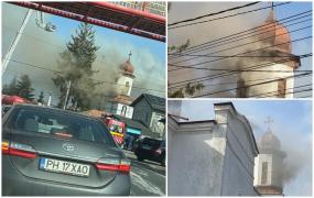 O biserică-monument istoric din Prahova a luat foc chiar de Duminica Sfintei Cruci. 120 de persoane, evacuate