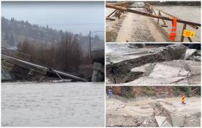 Situație critică în Suceava, după valul de ploi: poduri rupte și familii izolate