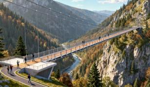 Cel mai înalt pod suspendat din Europa va fi construit în România. Investiţia se ridică la 6 milioane de euro