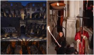 Imagini emoționante: Papa Leon a purtat crucea de lemn prin toate cele 14 opriri ale Drumului Crucii