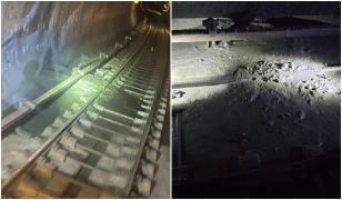 Circulație întreruptă la metrou, după ce o bucată de tavan a căzut în tunel pe Magistrala 4