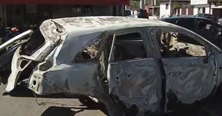 O maşină a luat foc în Capitală, după o neacordare de prioritate. A rămas fără permis şi şoferul nevinovat