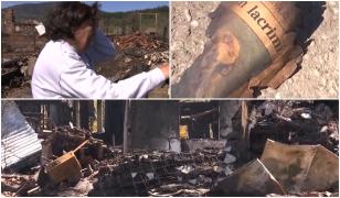 Soveja, după incendiu: oamenii caută în cenușă amintirile pierdute. 