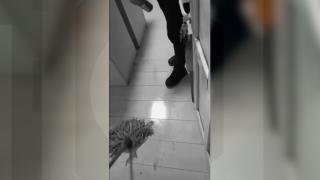 A ajuns mușcat de câine la poliție, dar a primit un mop și a fost pus să curețe în loc să fie ajutat
