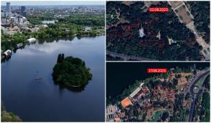 Spațiile verzi din Parcul Herăstrău dispar bucată cu bucată. Imagini surprinse din satelit