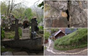 "Cade și vin morții aici". Teroare într-o comună buzoiană, unde un cimitir ar putea să o ia la vale peste case
