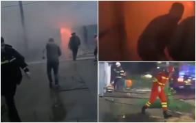 A ars de viu, după ce casa în care se afla a fost cuprinsă de flăcări în Brăila