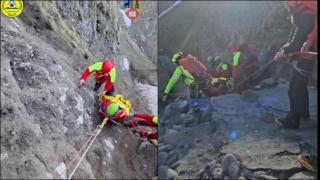 Turist olandez, salvat după 7 ore în Bucegi. A căzut 150 de metri din Brâna Mare a Caraimanului