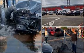 I s-ar fi blocat acceleraţia şi a intrat în 12 maşini parcate. Accident dramatic la Dragonul Roşu