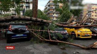 Cartiere întregi din Roma, devastate de tornadă. Imaginile apocaliptice surprinse după furtună