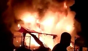 Incendiu de proporții la o hală cu legume și fructe în Pitești