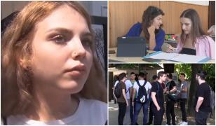 Reacţia unei eleve după proba orală de Bac. A luat Avansat, deşi nu ştia ce text a avut: "Juridic parcă era"