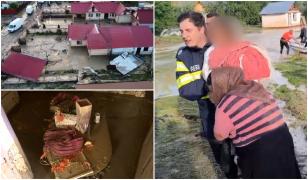 Viitura a măturat gospodării în Vrancea. Localnicii au fost salvaţi în ultima clipă din puhoaie: 
