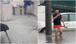 Ploile au făcut prăpăd în mai multe judeţe. În maternitatea din Timişoara, apa a curs în paturile gravidelor
