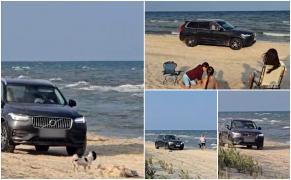 A intrat timp de două zile cu maşina pe plaja de la Vadu, printre turişti. Ce amendă a primit bucureşteanul