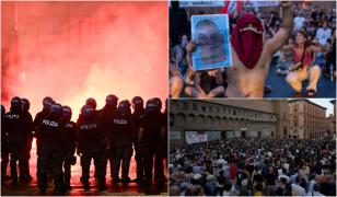 Momentul în care un marocan moare în timp ce este imobilizat de poliție. Proteste violente la Bologna
