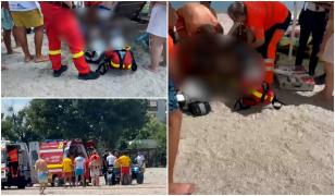 Tată şi fiică, salvaţi de la înec în Mamaia, după ce tânăra s-a răsturnat de pe o saltea gonflabilă