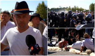 Oierii veniţi la protest au făcut teoria coronavirusului. 