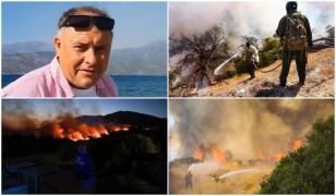 Mărturia unui român care a fugit din calea flăcărilor care devastează satele din Grecia: "Suntem spectatori"