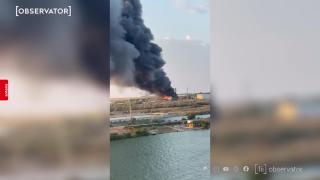 Incendiu cu degajări mari de fum la un centru de colectare mase plastice din Lumina, judeţul Constanţa