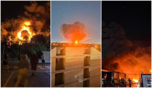 Incendiu puternic urmat de explozii la o hală din Capitală. Oamenii au ieşit speriaţi din case, după RO-Alert