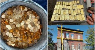 Aur de 9 milioane de €, găsit de muncitori în subsolul clădirii pe care o renovau. Cine poate păstra comoara