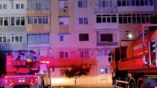 Incendiu la un bloc din Balș. Zeci de persoane au fost evacuate