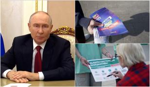 Putin n-are opoziție, dar îi îndeamnă și pe soldați să voteze. Sloganuri rupte din comunism