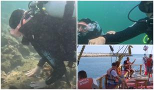 Reacția unui turist la prima experiență de scufundări: 