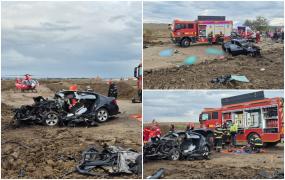 Moartea a venit cu 120 km/h. 3 vieți curmate într-o secundă la Iași, după ce o mașină s-a izbit de un camion