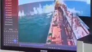 Momentul în care nava cu cereale este lovită în Marea Neagră, surprins de camerele de la bord