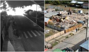 Filmul exploziei devastatoare din Vrancea. Un bărbat are arsuri pe 40% din corp, două case au fost distruse