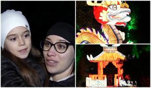 Reacția unui vizitator la spectacolul de lumini de la Grădina Botanică din București: 